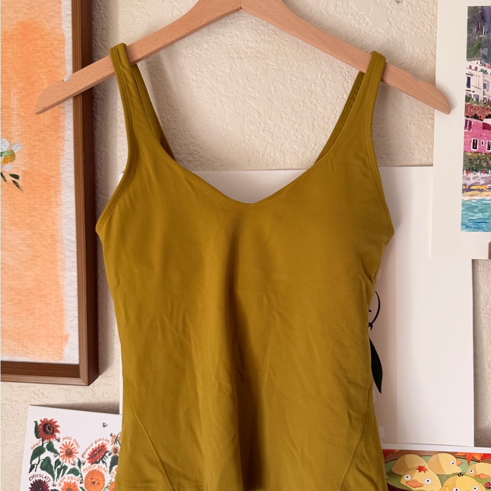 lululemon athletica Mustard Yellow Align Waist Length V-Neck Support Tank Top